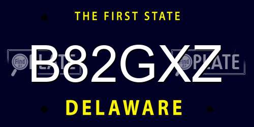 B82GXZ Delaware License Plate