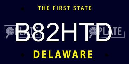 B82HTD Delaware License Plate