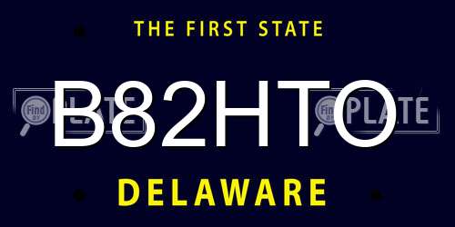 B82HTO Delaware License Plate