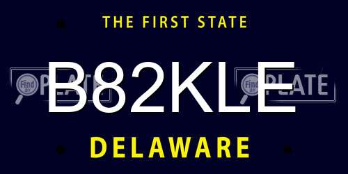 B82KLE Delaware License Plate