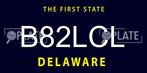 B82LCL Delaware License Plate
