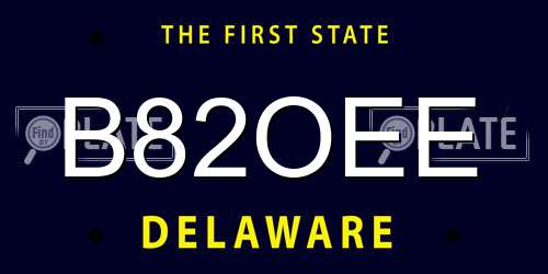 B82OEE Delaware License Plate