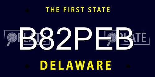 B82PEB Delaware License Plate