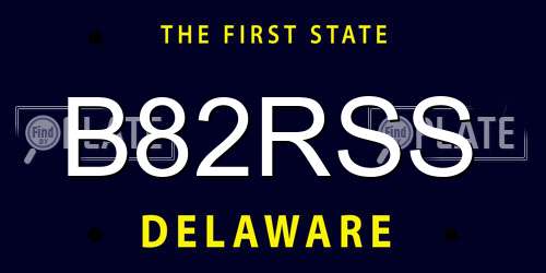 B82RSS Delaware License Plate