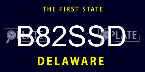 B82SSD Delaware License Plate