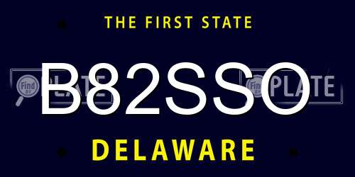B82SSO Delaware License Plate