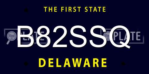 B82SSQ Delaware License Plate