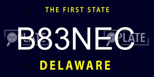 B83NEC Delaware License Plate
