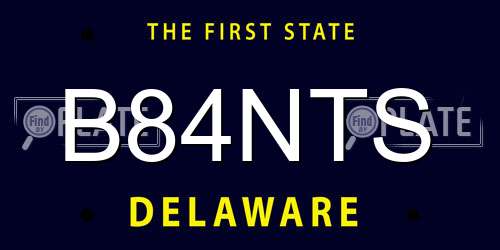B84NTS Delaware License Plate