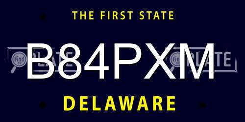 B84PXM Delaware License Plate