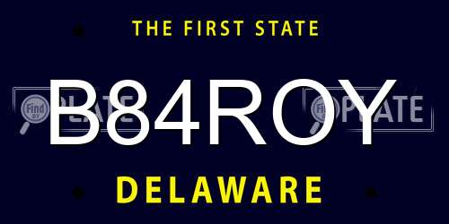 B84ROY Delaware License Plate