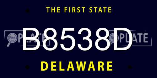 B8538D Delaware License Plate