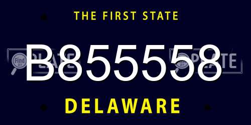 B855558 Delaware License Plate
