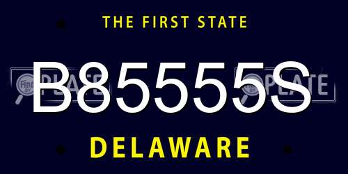 B85555S Delaware License Plate