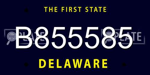B855585 Delaware License Plate