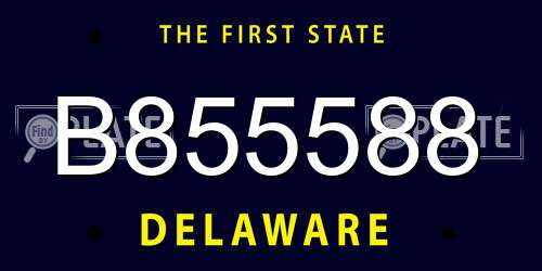 B855588 Delaware License Plate