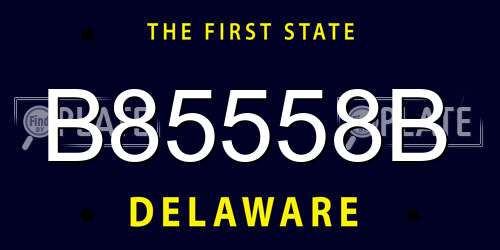 B85558B Delaware License Plate