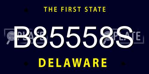 B85558S Delaware License Plate