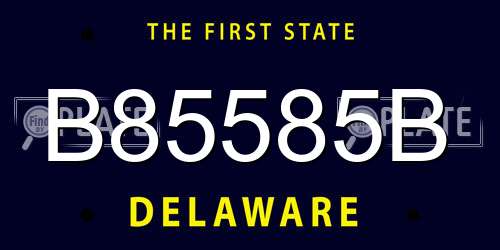 B85585B Delaware License Plate