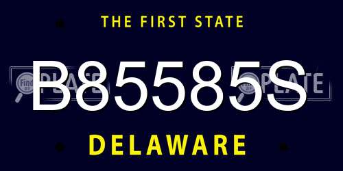 B85585S Delaware License Plate