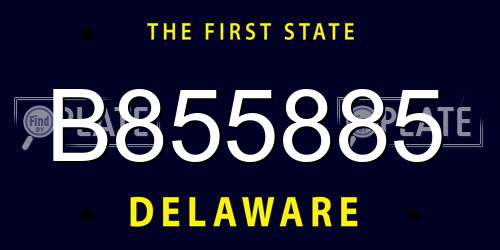 B855885 Delaware License Plate