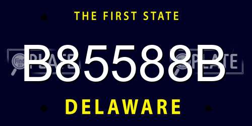 B85588B Delaware License Plate