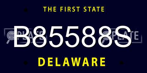 B85588S Delaware License Plate