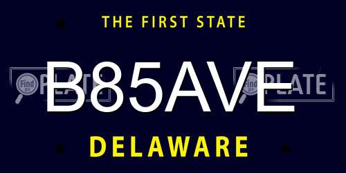 B85AVE Delaware License Plate