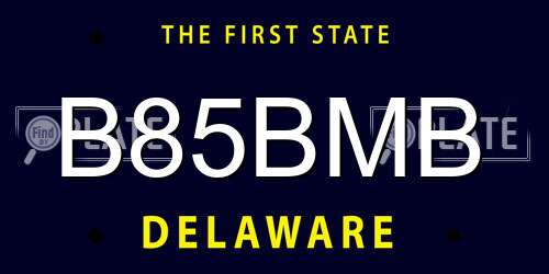 B85BMB Delaware License Plate