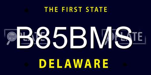 B85BMS Delaware License Plate