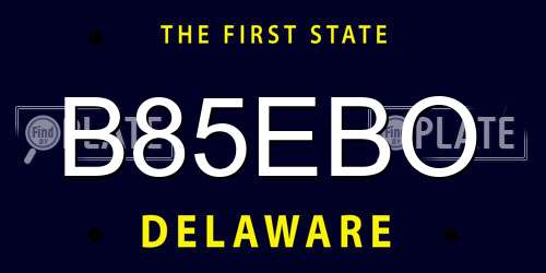 B85EBO Delaware License Plate