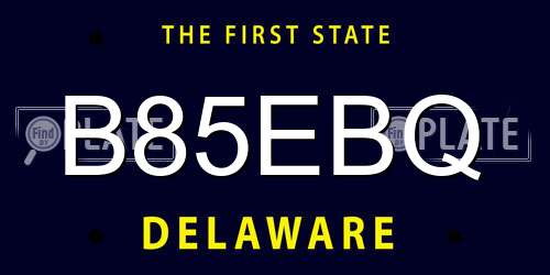 B85EBQ Delaware License Plate