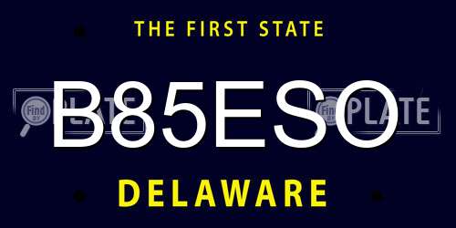 B85ESO Delaware License Plate