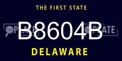 B8604B Delaware License Plate