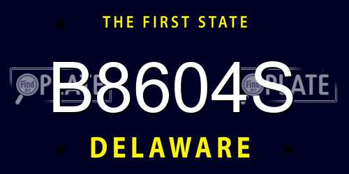 B8604S Delaware License Plate
