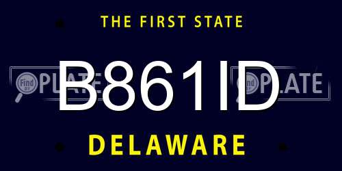 B861ID Delaware License Plate