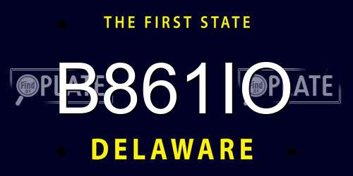 B861IO Delaware License Plate