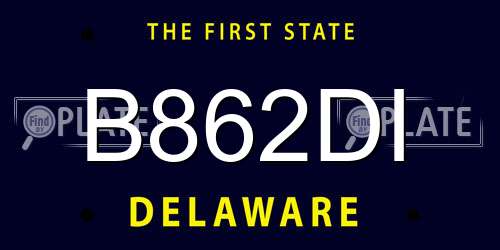 B862DI Delaware License Plate