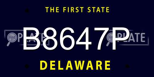 B8647P Delaware License Plate