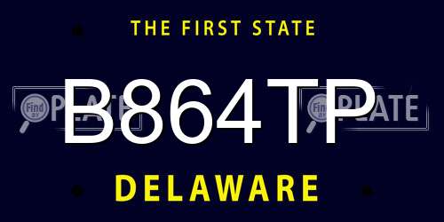 B864TP Delaware License Plate