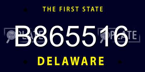 B865516 Delaware License Plate