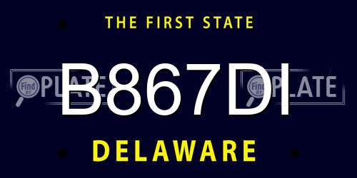 B867DI Delaware License Plate