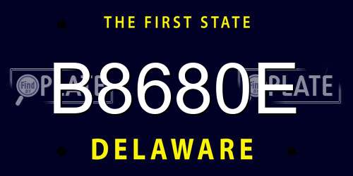 B8680E Delaware License Plate