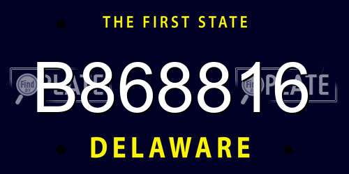 B868816 Delaware License Plate