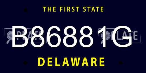 B86881G Delaware License Plate