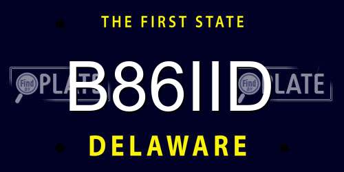 B86IID Delaware License Plate