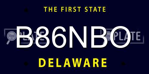 B86NBO Delaware License Plate