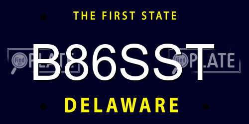 B86SST Delaware License Plate