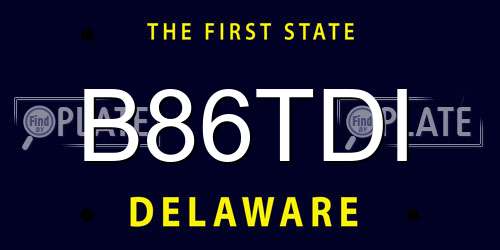 B86TDI Delaware License Plate