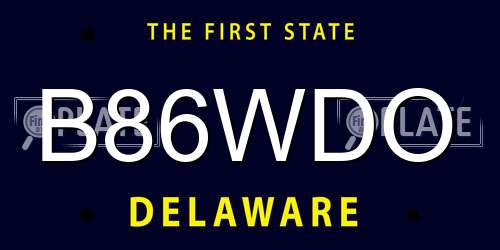 B86WDO Delaware License Plate